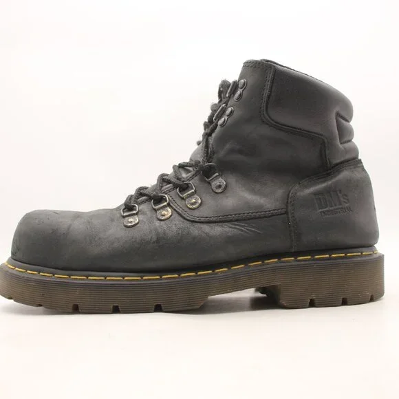 Dr. Martens 8836 Men's Size 12 M Industrial Black Leather Steel Toe Work Boots